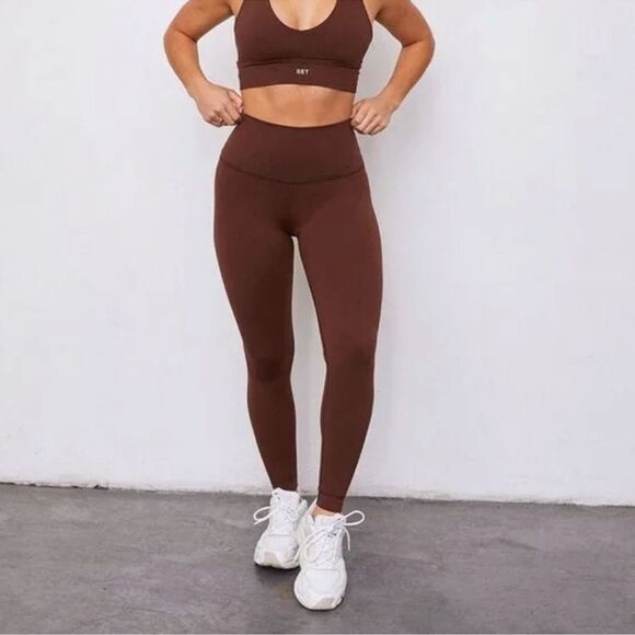SET Active Luxform Leggings Coco Brown Size Small Leggings Luxury Active Tights - Picture 1 of 11